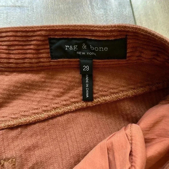Rag & Bone Dylan Corduroy Ankle Burnt Orange Sz 29 - Picture 5 of 9